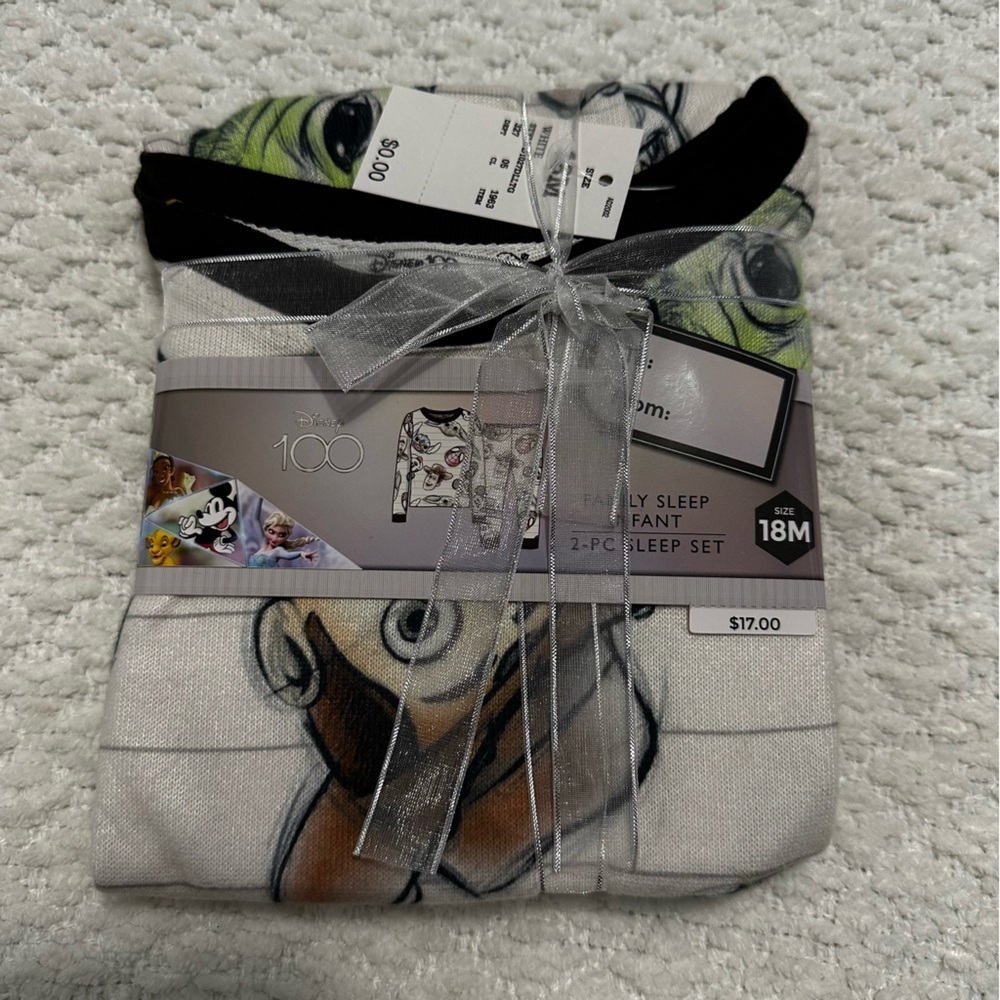 NWT Disney 100 Pajama Set Mickey Mouse Spider Man Yoda Woody Stitch Baby 18M